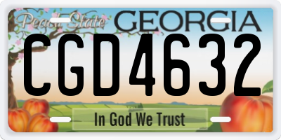 GA license plate CGD4632