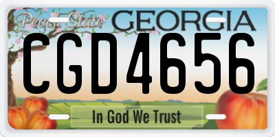 GA license plate CGD4656