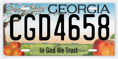 GA license plate CGD4658