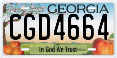 GA license plate CGD4664