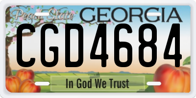 GA license plate CGD4684