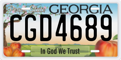 GA license plate CGD4689