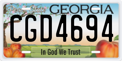 GA license plate CGD4694