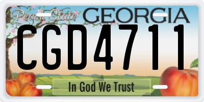 GA license plate CGD4711