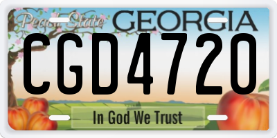 GA license plate CGD4720