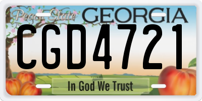 GA license plate CGD4721