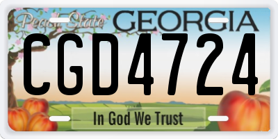 GA license plate CGD4724