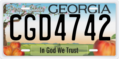 GA license plate CGD4742