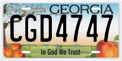 GA license plate CGD4747