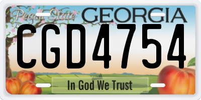GA license plate CGD4754