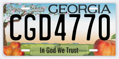 GA license plate CGD4770