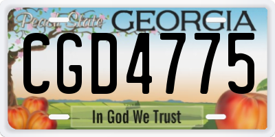 GA license plate CGD4775