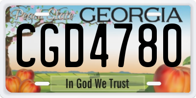 GA license plate CGD4780
