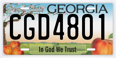 GA license plate CGD4801