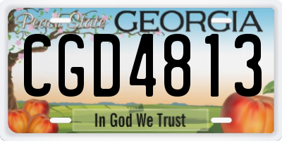 GA license plate CGD4813