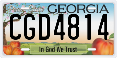 GA license plate CGD4814