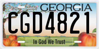 GA license plate CGD4821