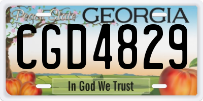 GA license plate CGD4829