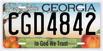 GA license plate CGD4842
