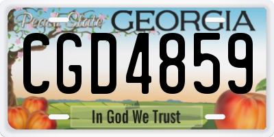 GA license plate CGD4859
