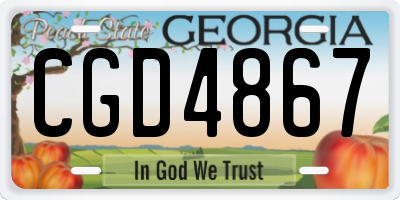 GA license plate CGD4867
