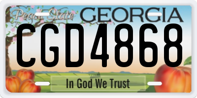 GA license plate CGD4868