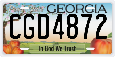 GA license plate CGD4872