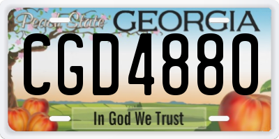 GA license plate CGD4880