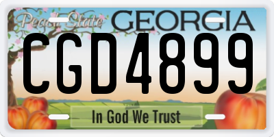 GA license plate CGD4899