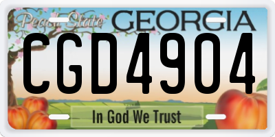 GA license plate CGD4904