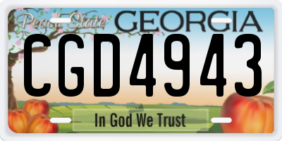 GA license plate CGD4943