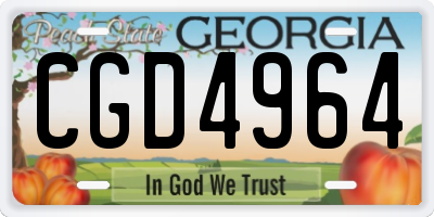 GA license plate CGD4964