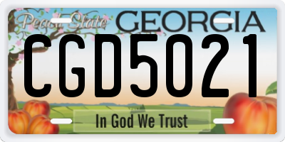 GA license plate CGD5021