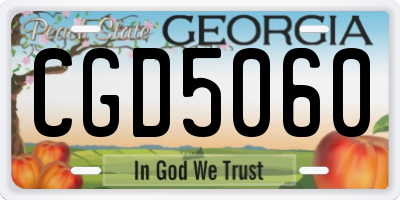 GA license plate CGD5060