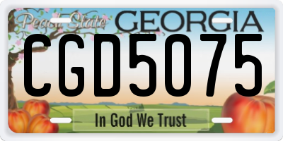 GA license plate CGD5075