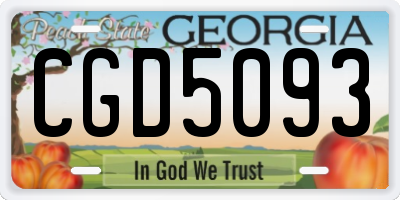 GA license plate CGD5093
