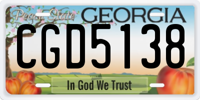 GA license plate CGD5138