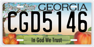 GA license plate CGD5146