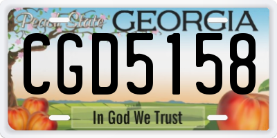 GA license plate CGD5158