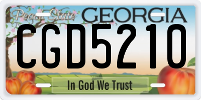 GA license plate CGD5210