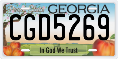 GA license plate CGD5269