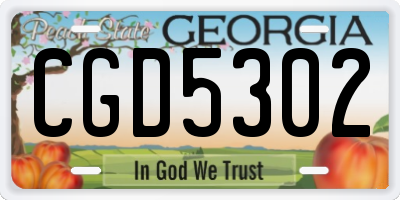 GA license plate CGD5302