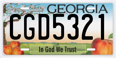 GA license plate CGD5321