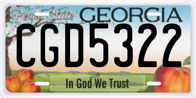 GA license plate CGD5322
