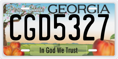 GA license plate CGD5327