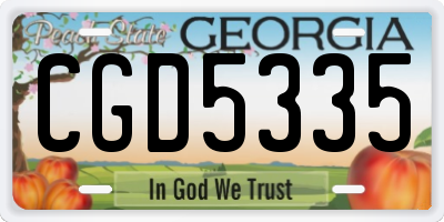 GA license plate CGD5335