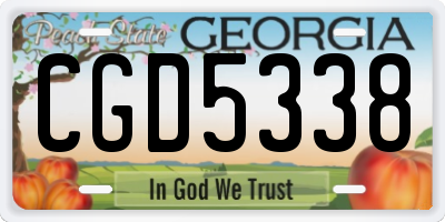 GA license plate CGD5338