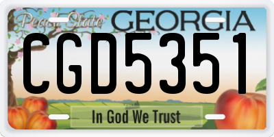 GA license plate CGD5351