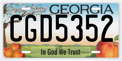 GA license plate CGD5352