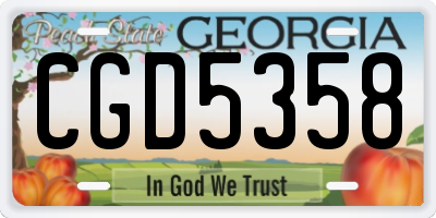 GA license plate CGD5358
